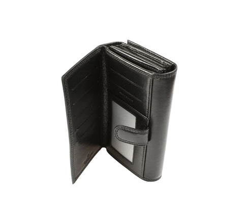 Portofel casual, dama, VALENTINI 407-155, negru, piele naturala